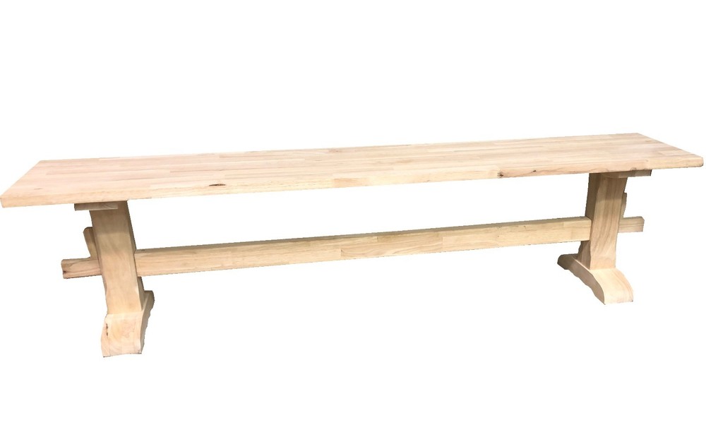 Unfinished Trestle Bench/Pedestal Bench