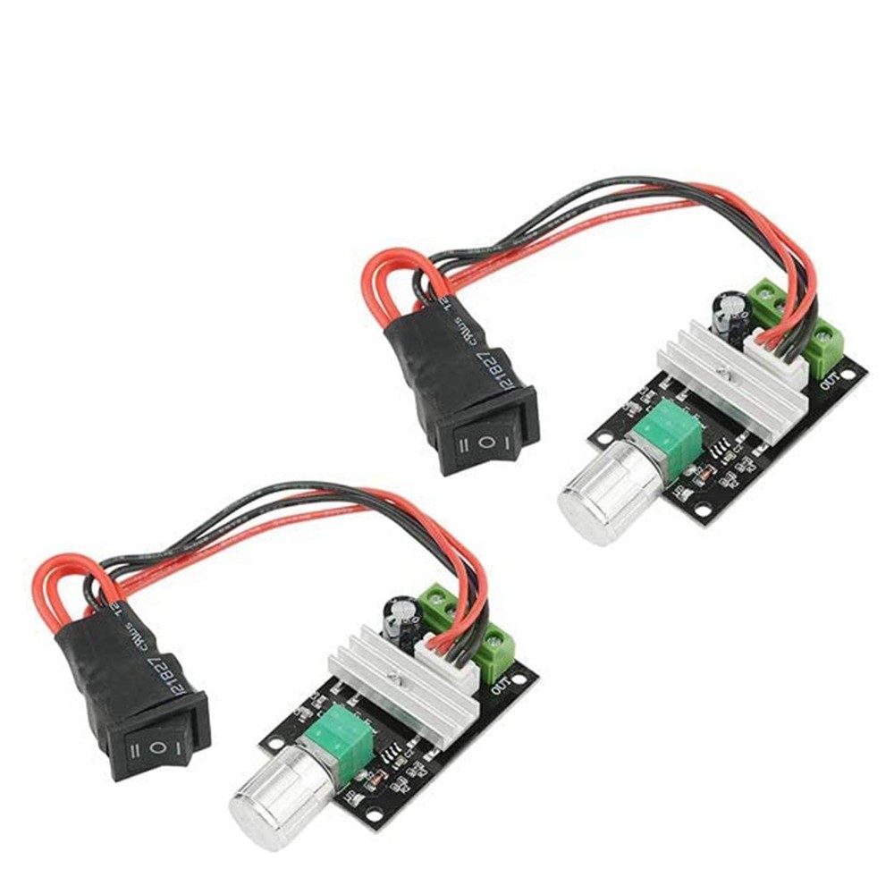 DC Motor Speed Controller 2 PCS PWM 6V-24V 3A 80W Reversible Switch Button