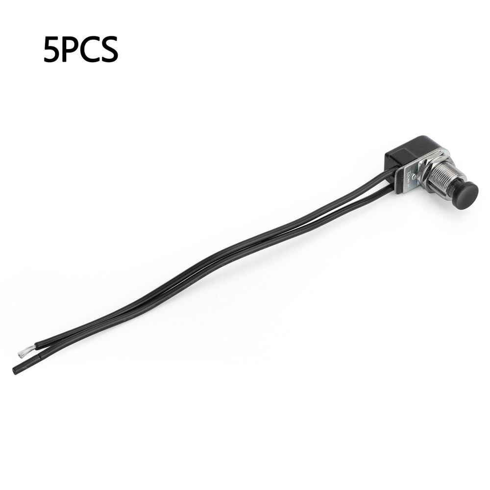🔥5PCS Normally Open Momentary Self-resetting Push Button Reset Switch w/Wire