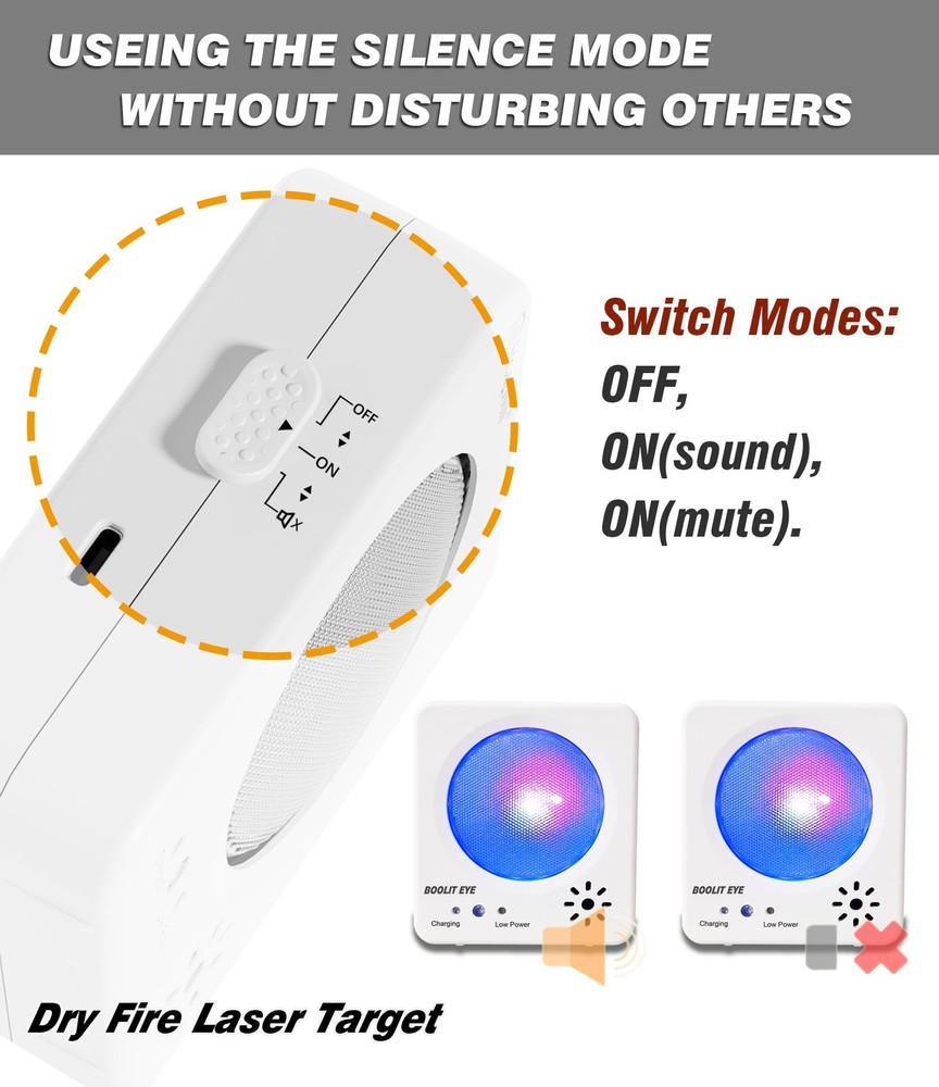 BOOLIT EYE 2nd Generation 9mm Dry Fire Training System, Laser Small, White