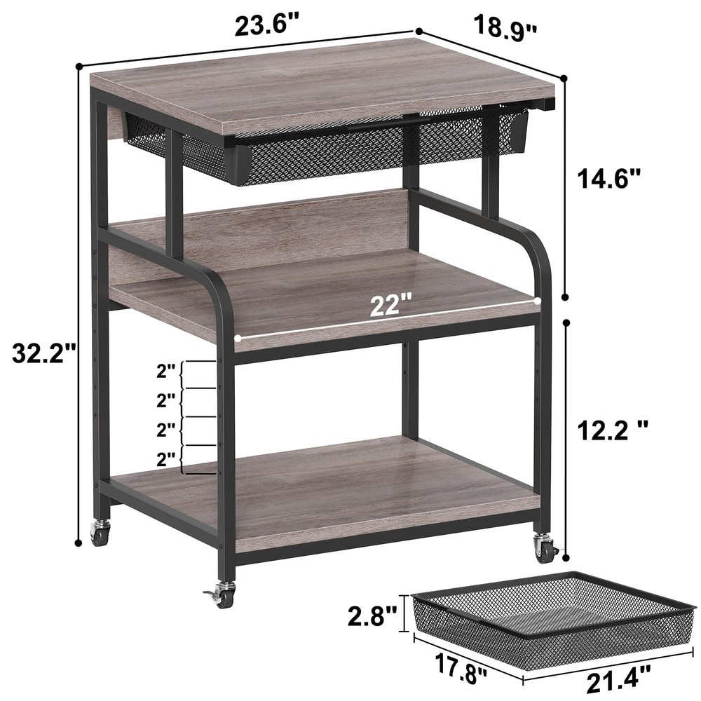 23.6''x18.9'' Extra Large Printer Stand with Drawer