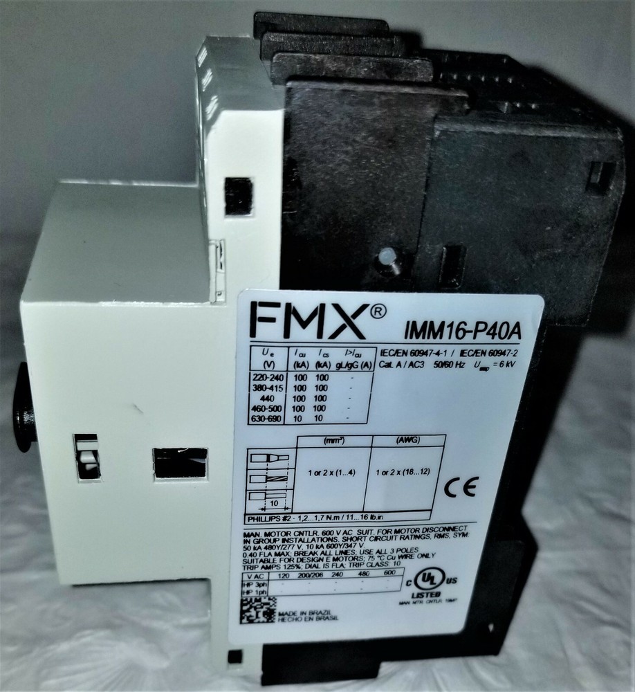 FMX IMM16-P40A Motor Circuit Protector - Push Button Control /Lockout Rail Mount