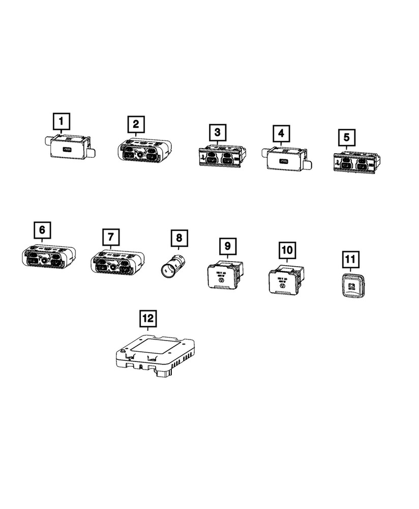 Genuine Mopar Media Hub USB Port 68272254AE