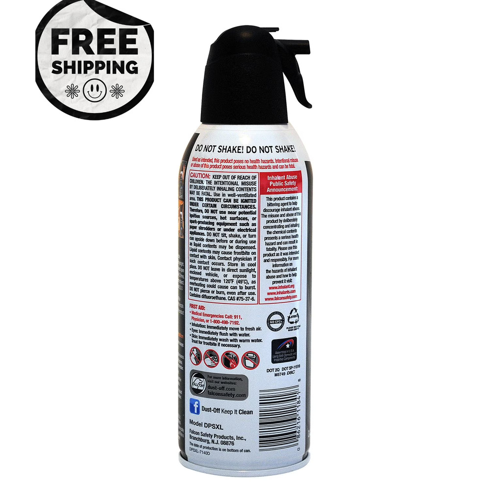 Falcon Compressed Air Gas Duster, 4 -10oz – Computer, Keyboard & Electronics