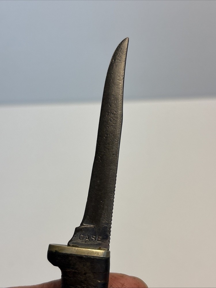 Case Fixed Blade Knife Stacked Leather Handle 6” USA