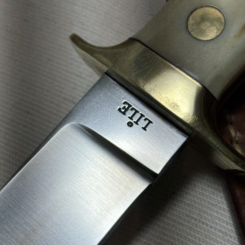 Rare Jimmy Lile Custom Drop Hunter Fixed Blade Knife Stag Handle Rambo