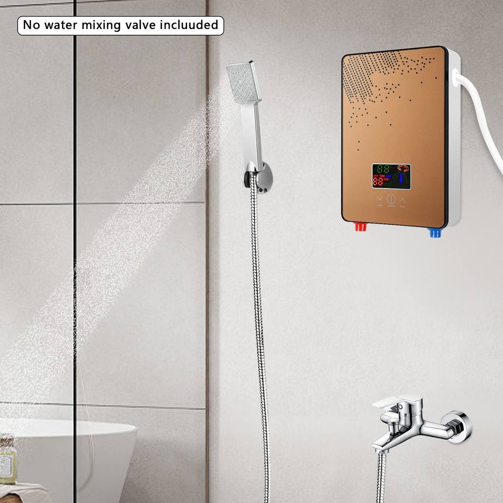 4500W Tankless Hot Water Heater Electric Instant Water Heater with Shower Head