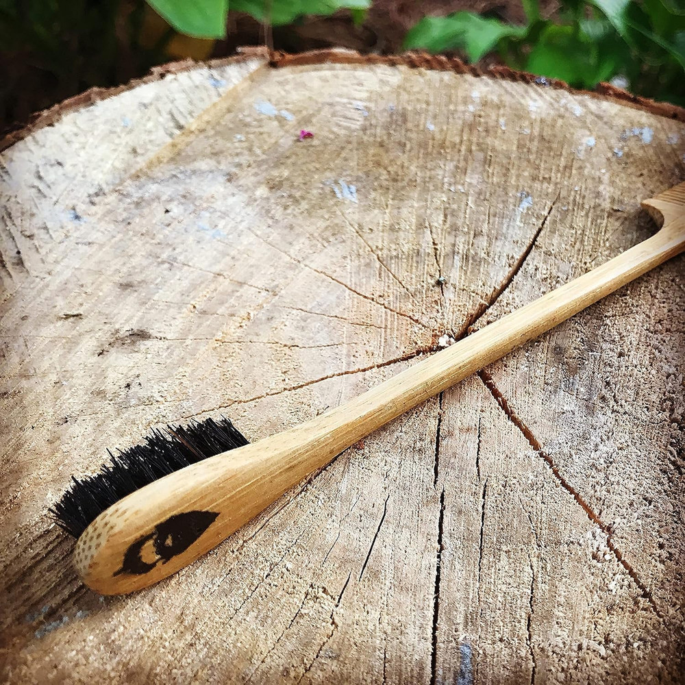 2-In-1 Sapling Mustache Brush & Comb (2-Pack) from - Boar Bristle & Bamboo