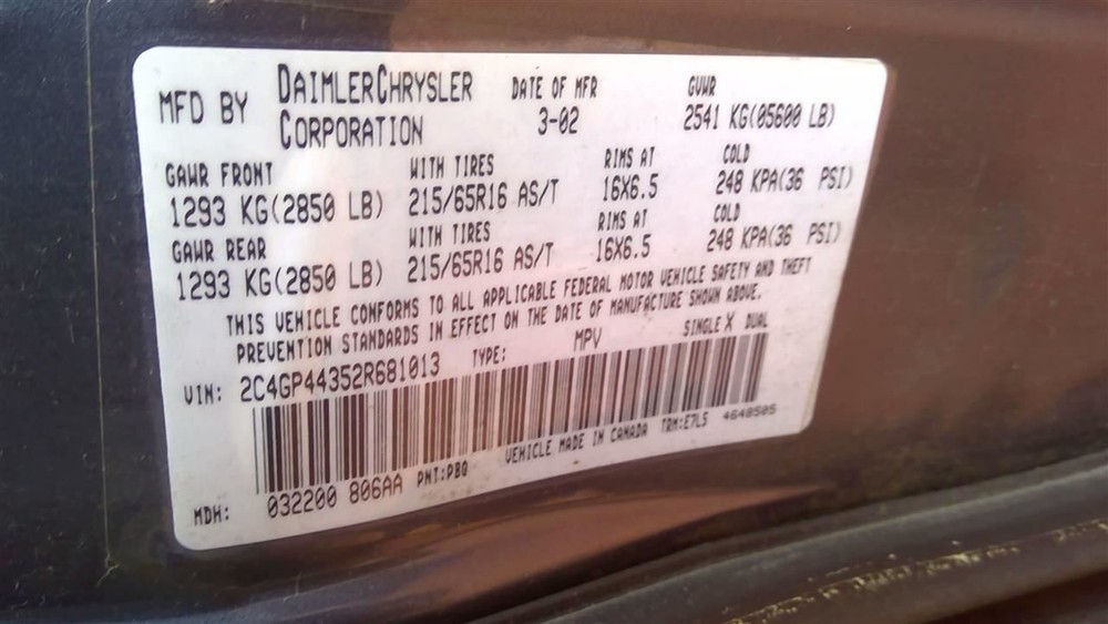 Temperature Control AC Front Dash Manual Control Fits 01-02 CARAVAN 257594