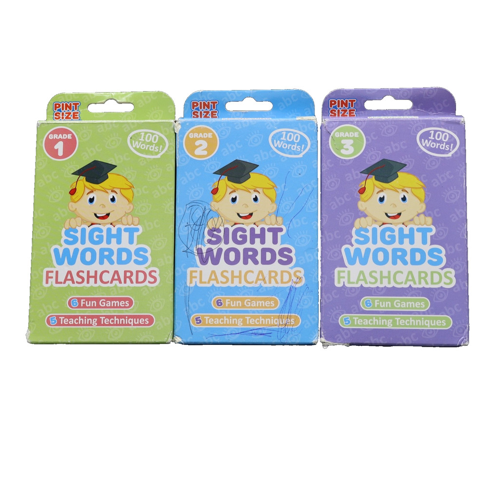 Pint Size Scholars Sight Words Flash Cards Grade 1,2 & 3 Learn Learning Game