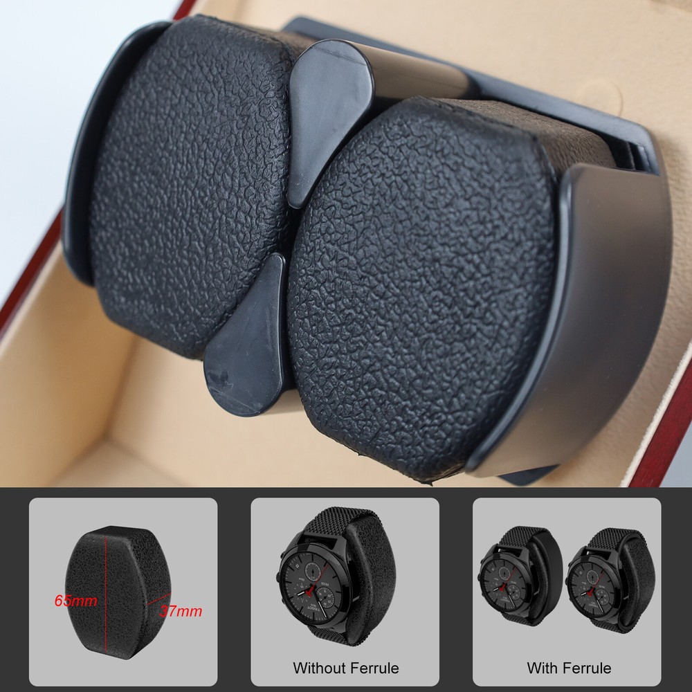 Automatic Dual Watch Winder 2+0 Storage Display Case Box With Mabuchi Motors US