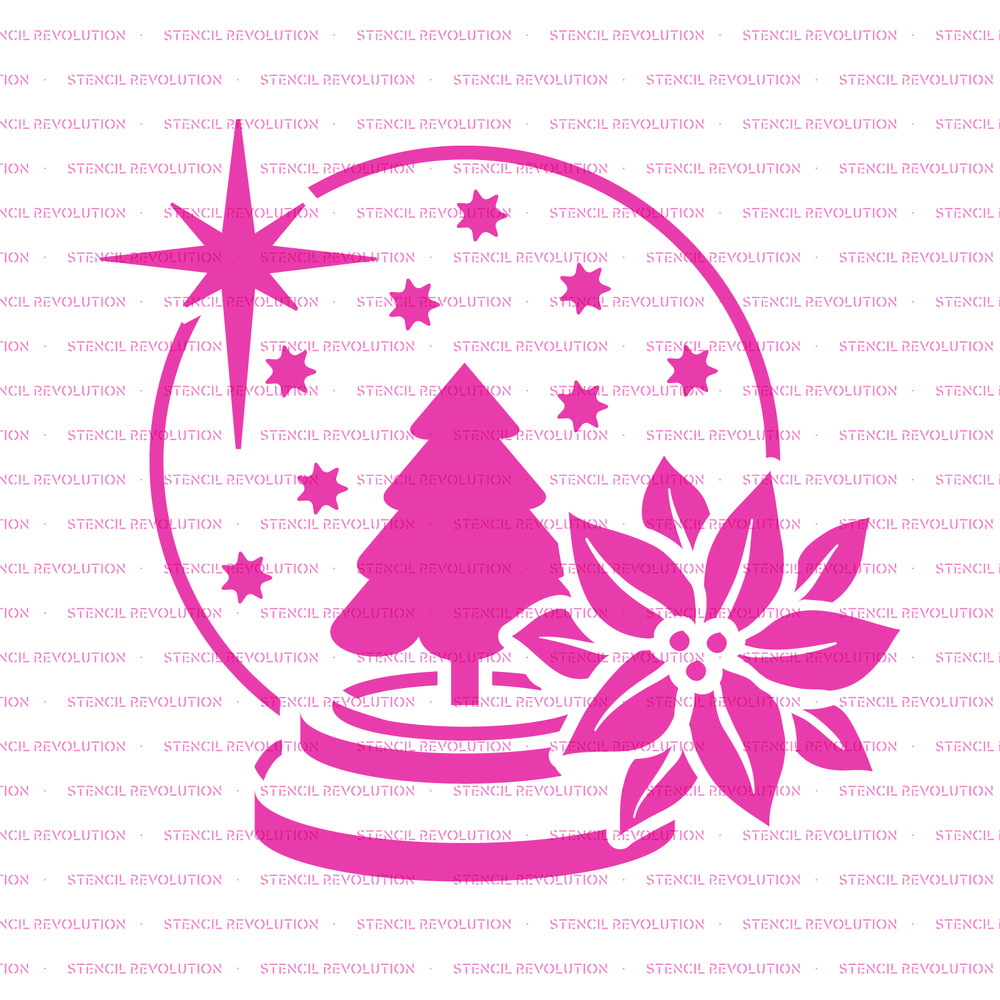 Snow Globe Cookie Stencil - Durable & Reusable Mylar Stencils
