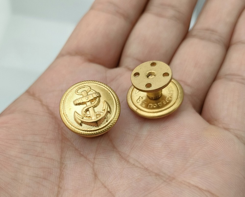 2PCS WWII WW2 GERMAN NAVY TUNIC SHOULDER BUTTON GOLD 17MM