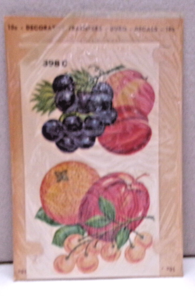 VINTAGE DURO WATER SLIDE DECALS - FRUIT
