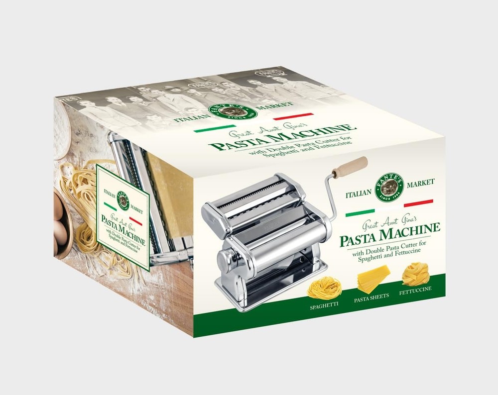 Fante’s Double Cutter Classic Pasta Maker, 150 Pasta, Chrome