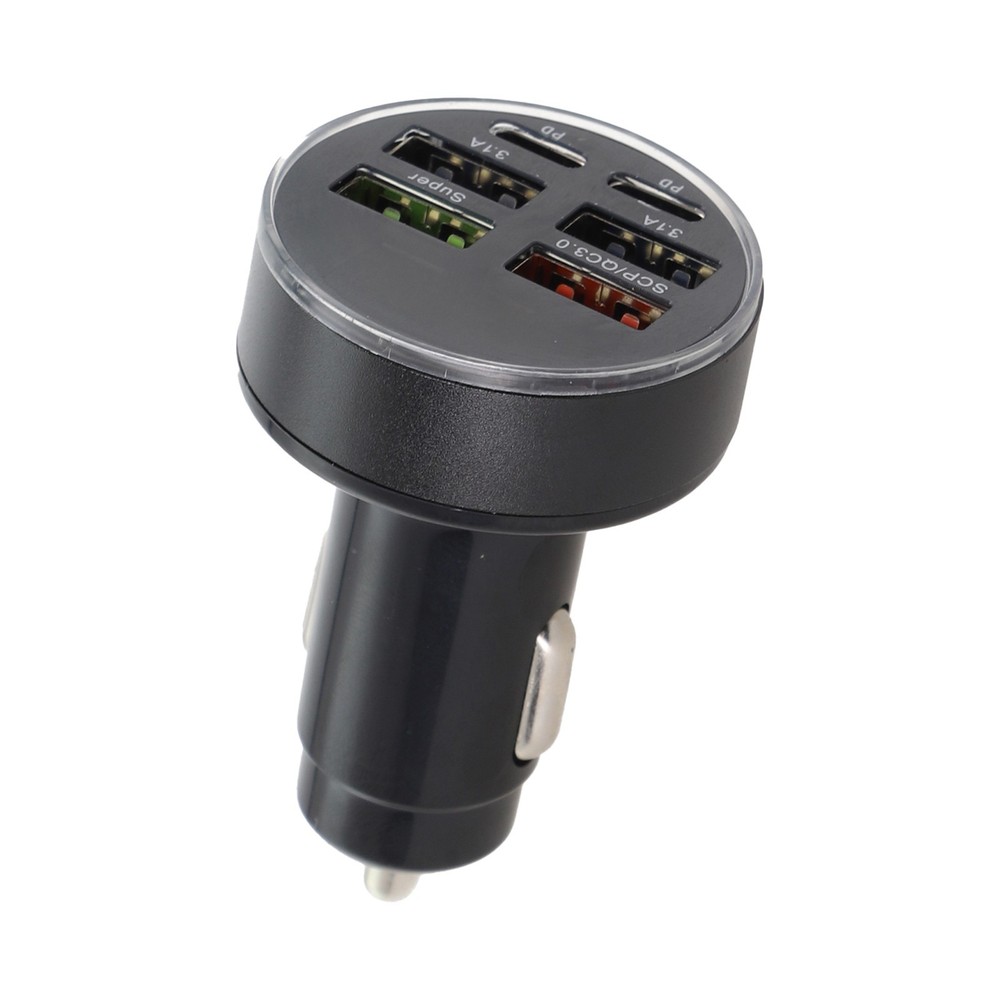 Powerful Car Charger with Multiple USB Outputs and LED Voltage Display
