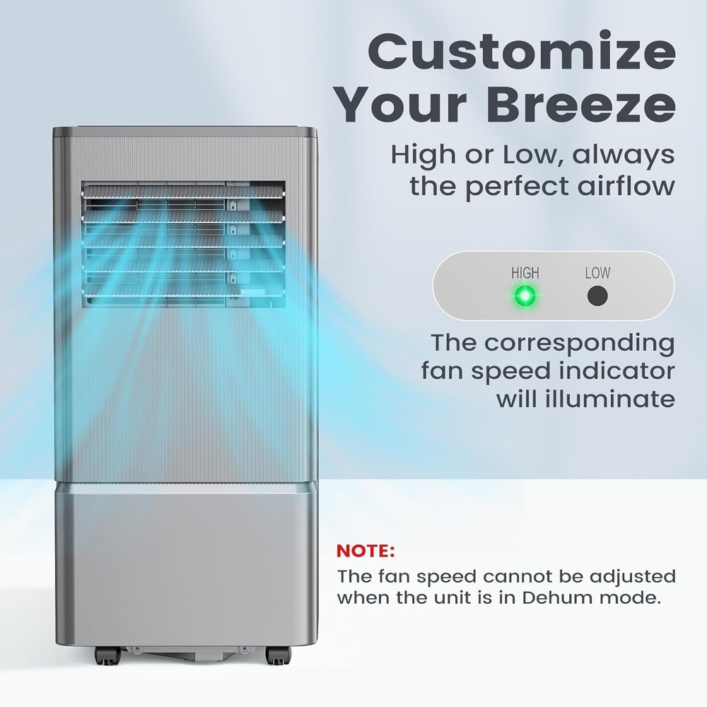 Air Choice 10000 BTU Portable Air Conditioner with Window Kit + Remote, Silver