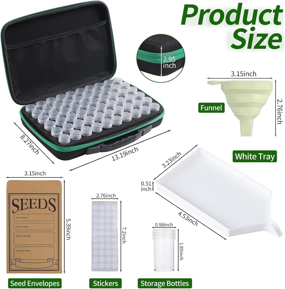 Seed Storage Box, Portable Seed Saving Box, Sturdy Seed Organizer Kit Seed Envel