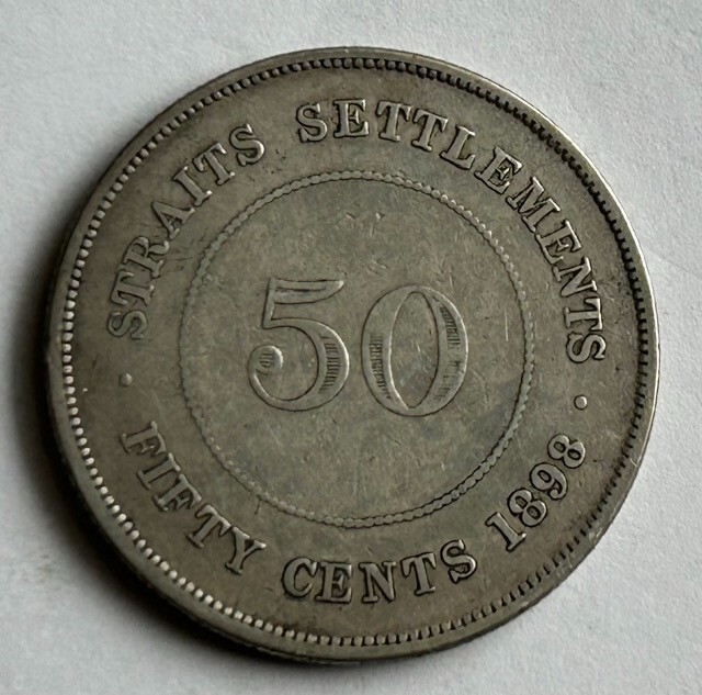 STRAITS SETTLEMENTS SILVER 50 CENTS 1898