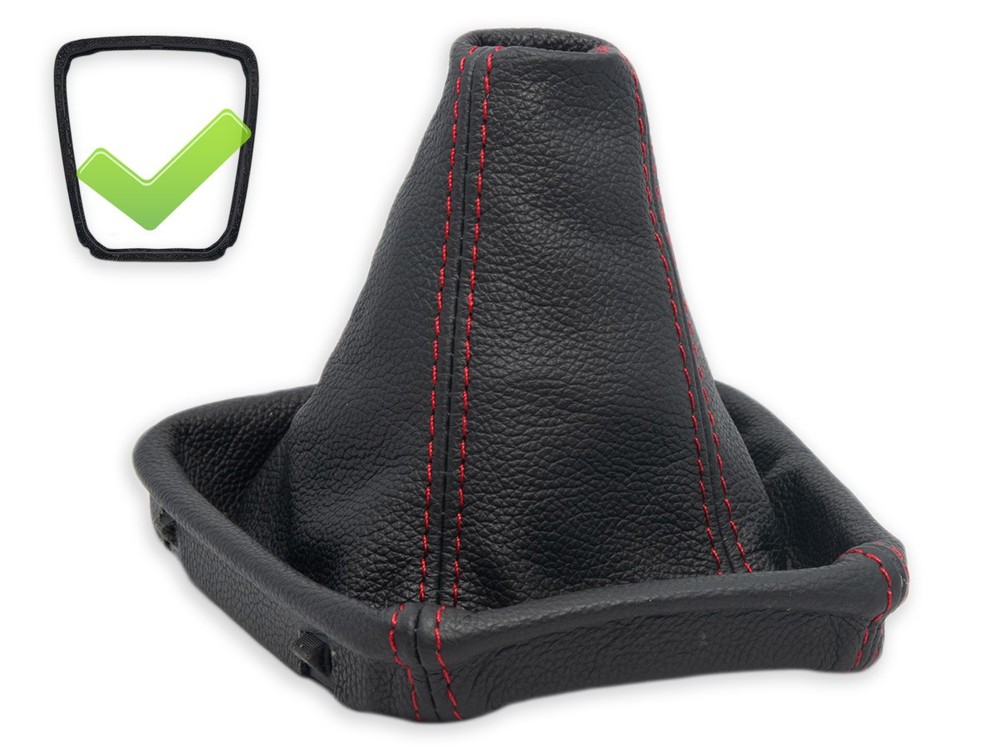 MERCEDES E-CLASS W211 FL 2006-2009 GEAR SHIFT BOOT GAITER LEATHER s.RED FRAME