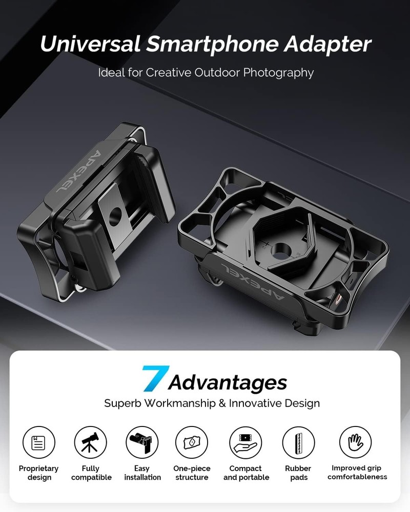 Telescope Phone Adapter, Multipurpose Telescope Smartphone Adapter Mount, Uni...