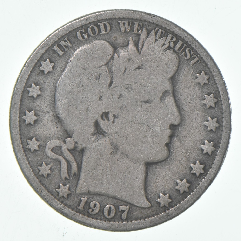 1907-O Barber Half Dollar Average Circ 90% Silver