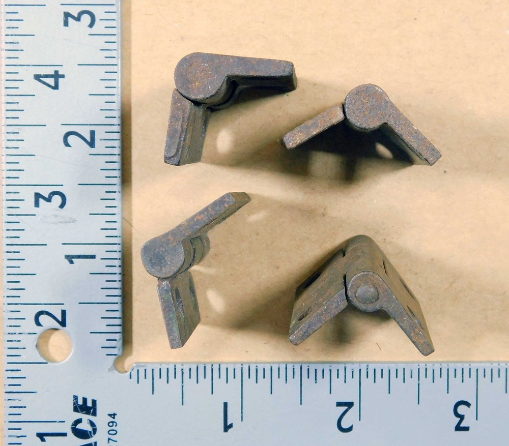 Small original antique cast iron butt hinges
