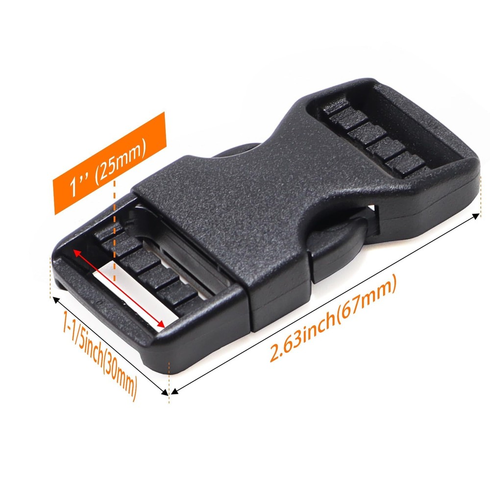 Buckle 1" Wide Inside, Quick Side Release Buckle for 1 inch/25mm Webbing Stra...