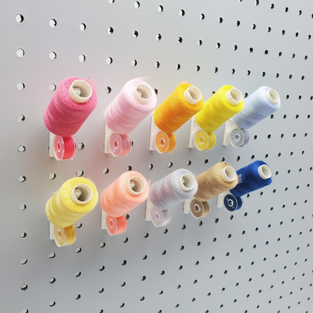 5pk, Thread & Bobbin 1/4" Pegboard Accessory, Sewing Thread Storage Hooks