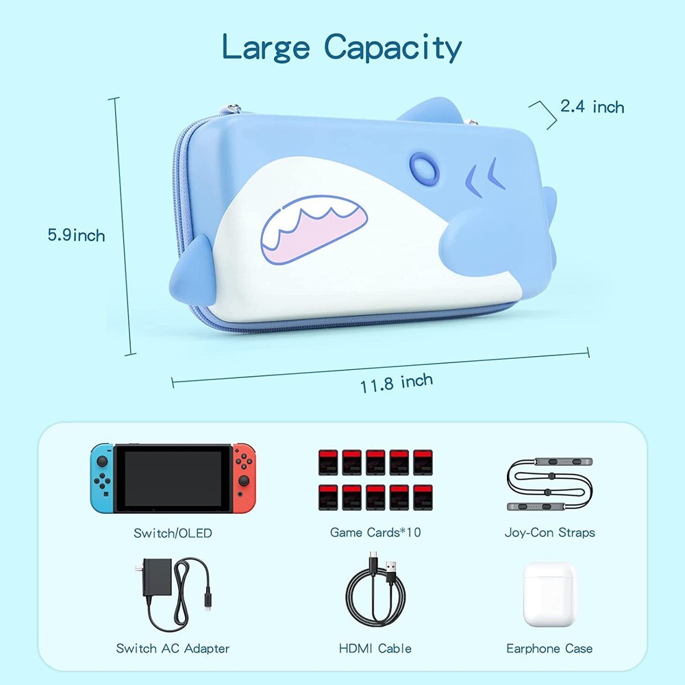 GeekShare Switch Shark Party Protective Case Dock Cover Thumb Grips Switch OLED
