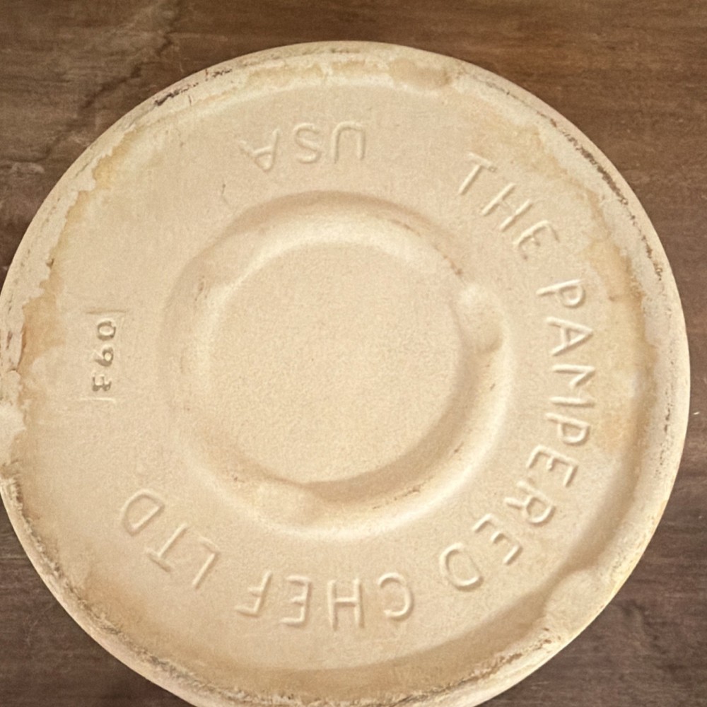 Pampered Chef Round Ceramic Baking Dish 8” Diameter 2" Deep Beige