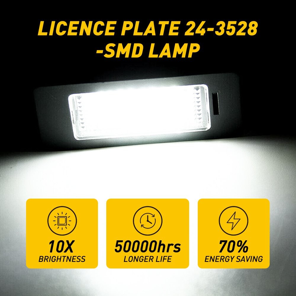 Lights Pair Plate License Tag LED w/ for Lamp E92 BMW E90 E39 E60 E61 E70 M5