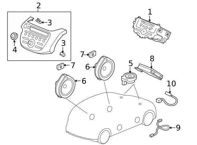 Genuine Honda Audio Auxiliary Jack 39113-TF0-E01