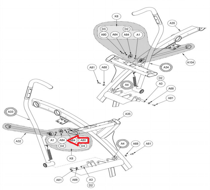 Cybex Elliptical Left Handle Linkage Rod End Cap PL-16535