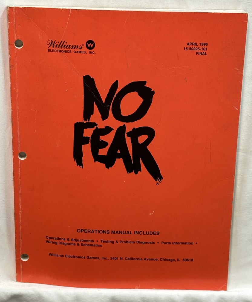 ORIGINAL-WILLIAMS-NO FEAR-OPERATIONS MANUAL
