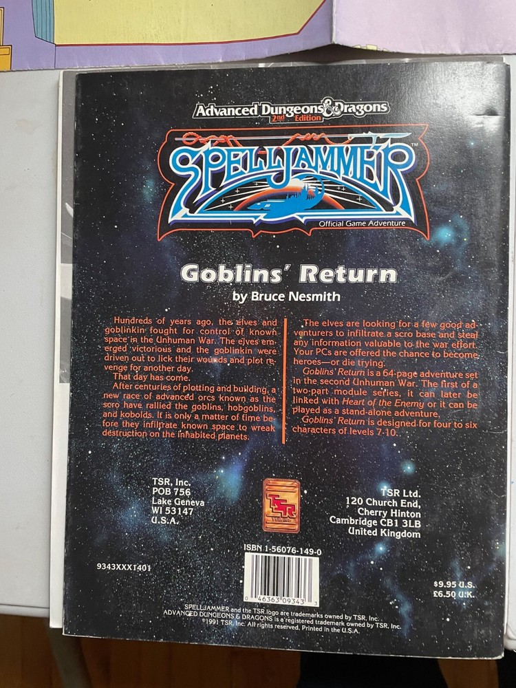 Advanced Dungeons and Dragons 2nd Edition LOT Spelljammer rules + adventure D&D