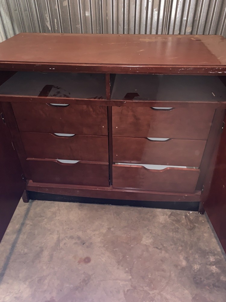 2 Vintage Cherry Wood Cabinet Buffets