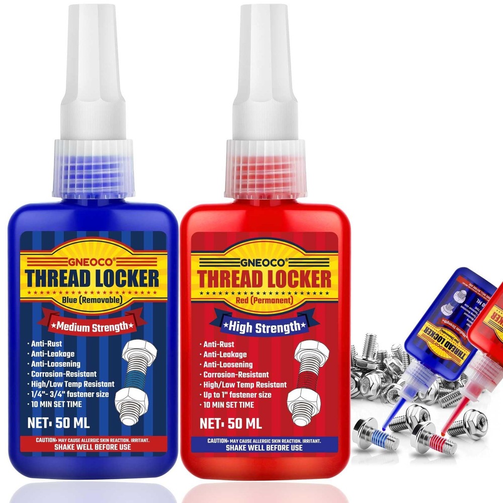Thread Lock Blue and Red, Threadlocker Medium Strong Red
