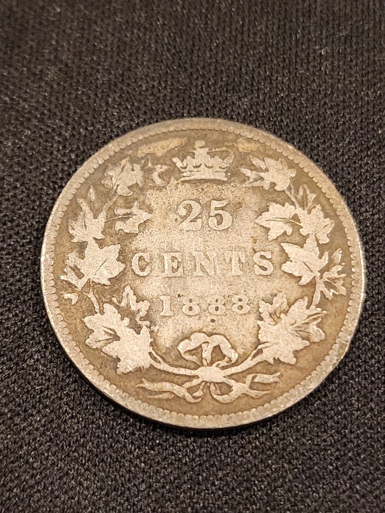 1888 Canada 25 Cents Silver Coin