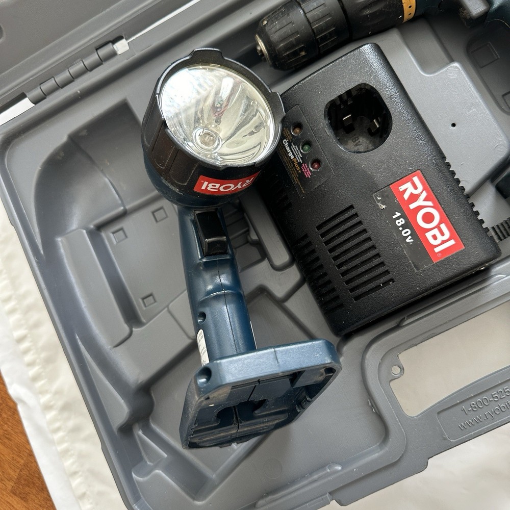 Ryobi Cordless Drill Set With Charger Light Carry Case