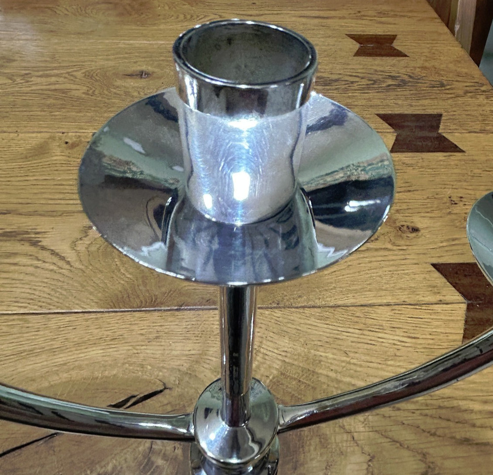 Vintage Three Branch Candelabra Silver Plate WMF Style