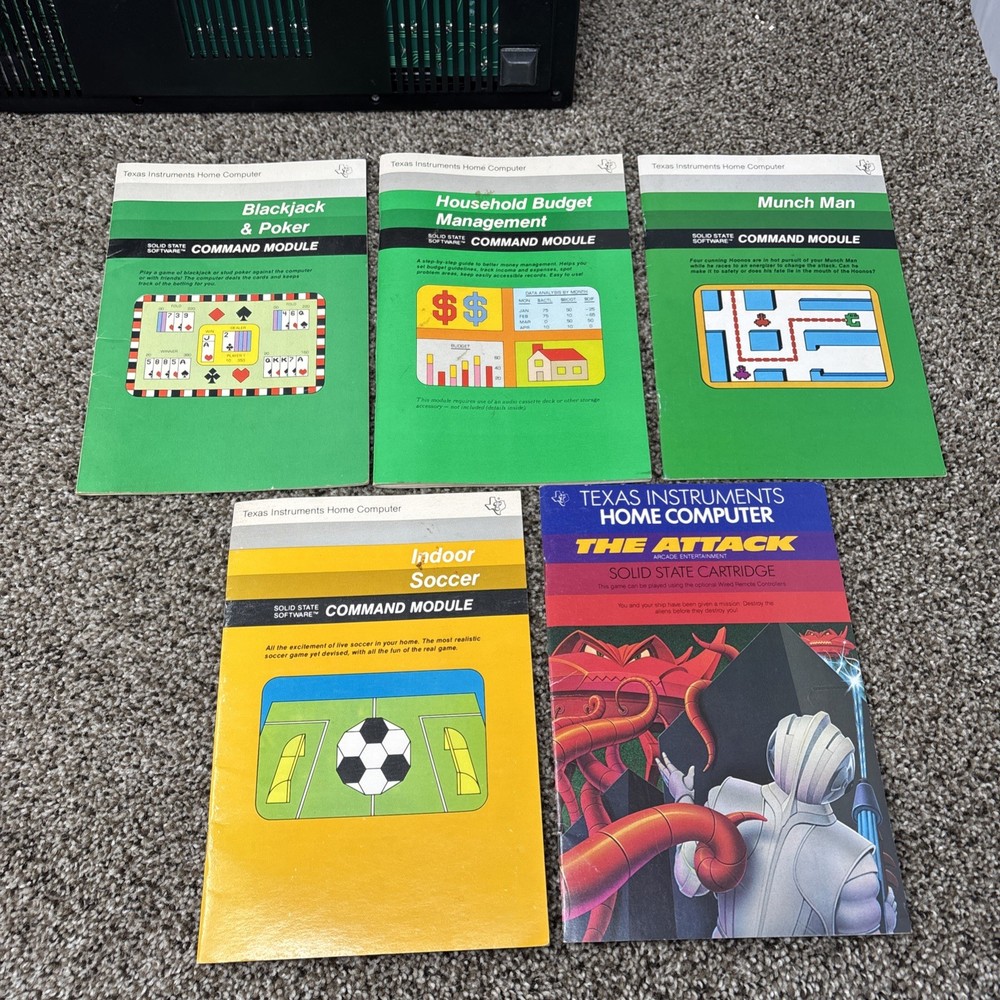 Vintage Texas Instruments TI-99/4A Home Computer & Power Games Bundle Tested
