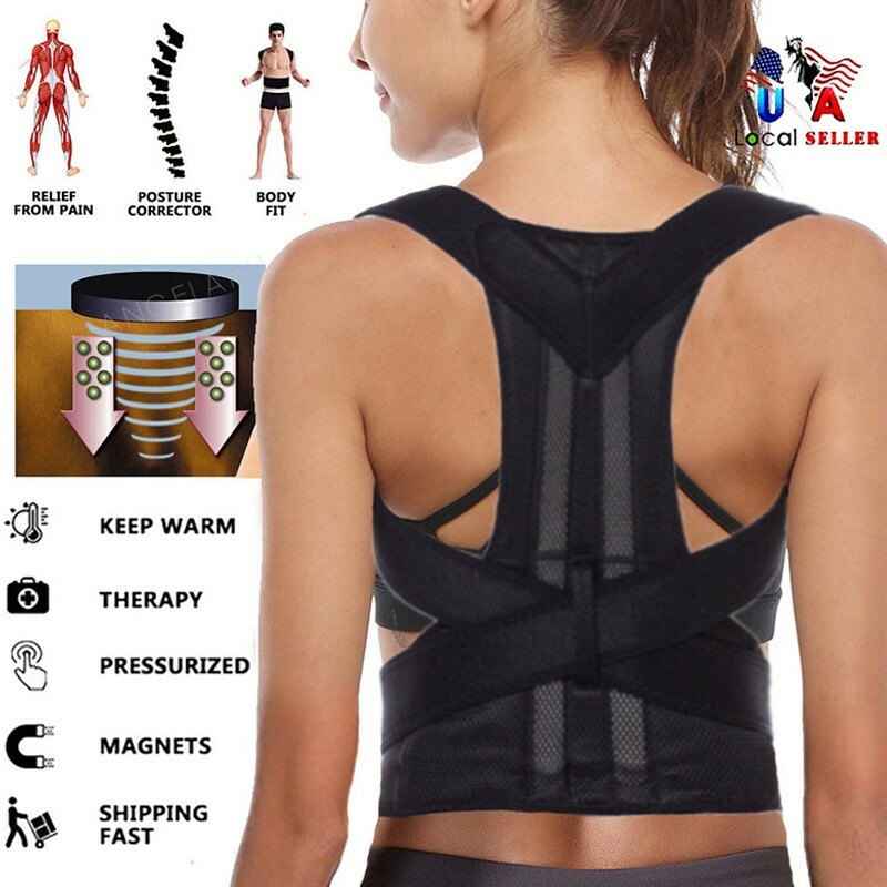 Men Women Posture Corrector Adjustable Low Back Support Shoulder Brace Belt Man