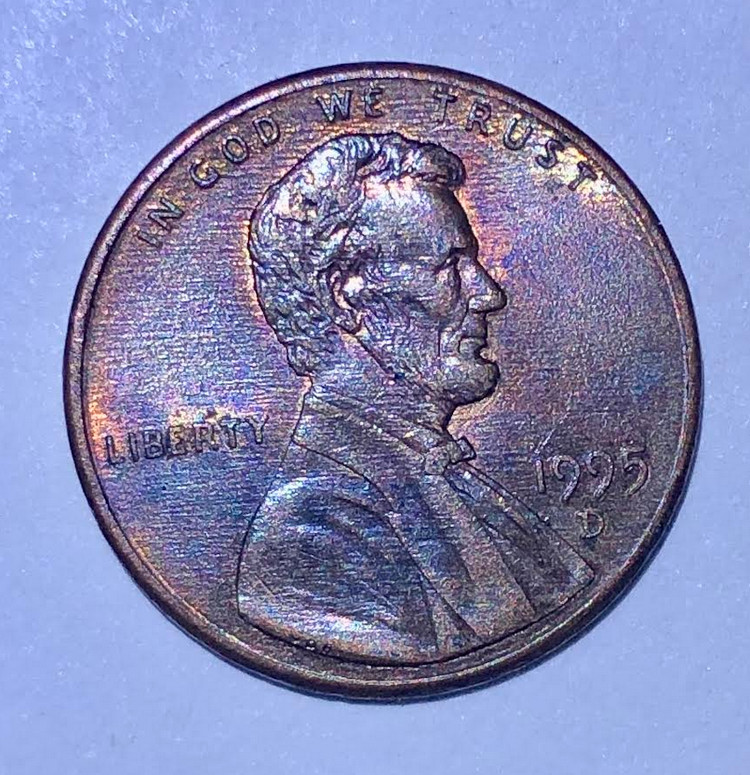 LINCOLN PENNY 1995 D MINT RARE ERROR CLOSE "AM"
