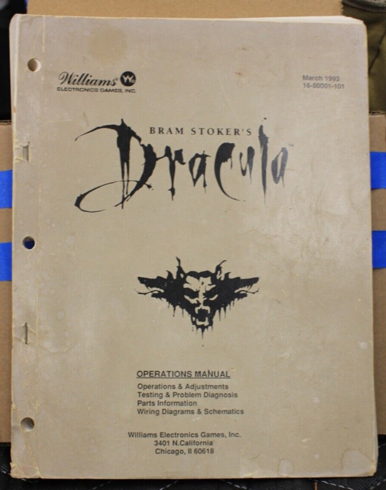 Bram Stoker Dracula Pinball Operations Manual - Williams