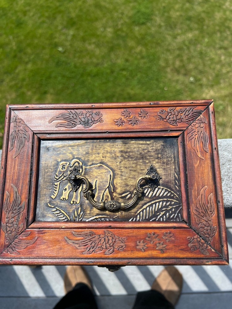 2 Small Asian Ornate Trunks for Storage and Decoration