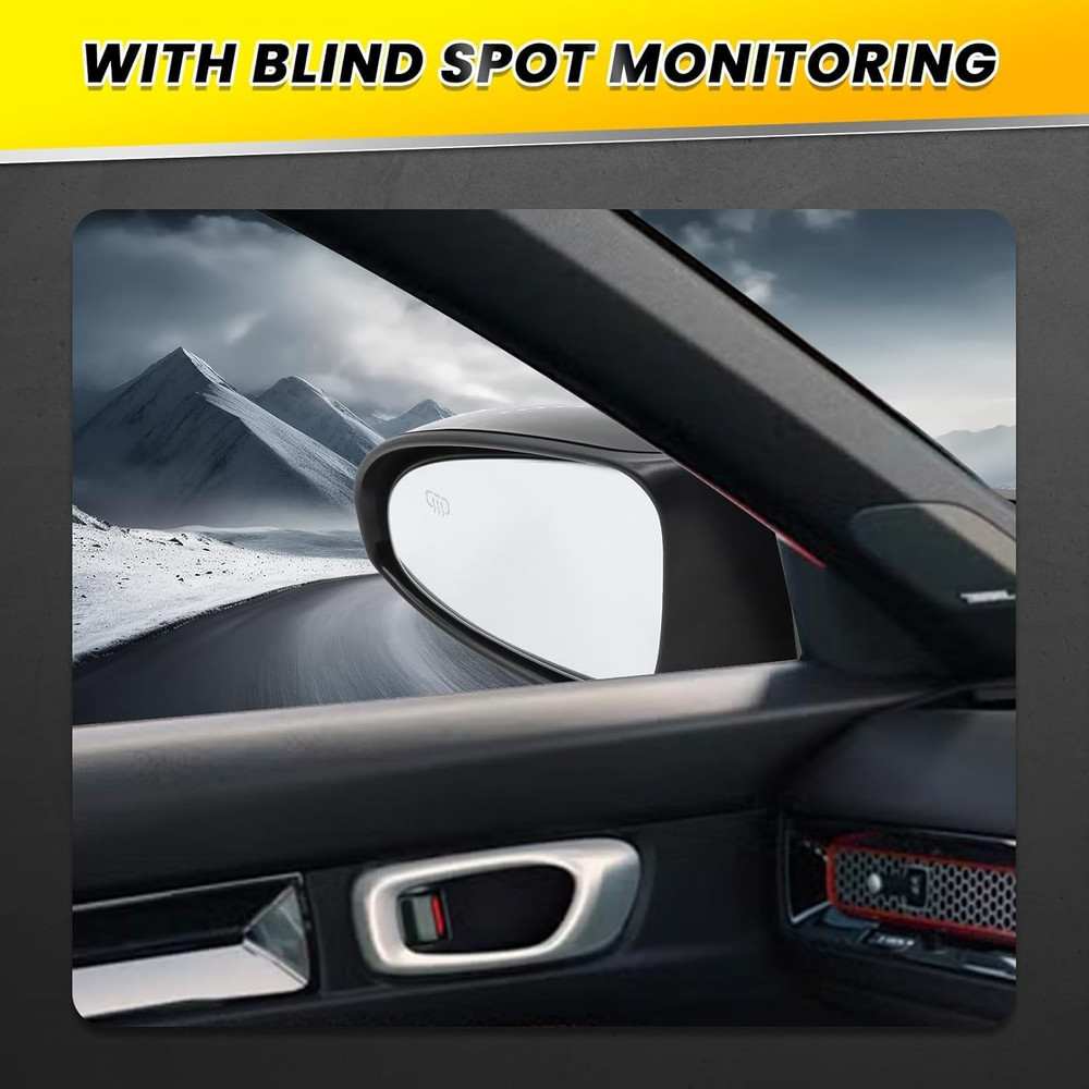 Left Driver Side Mirror Assembly Compatible with Corolla 2014-2019 Power & Heate