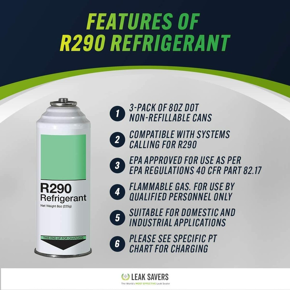 Refrigerant R290 - 12 Pack - Piercing Top Can (Inverted Charging)