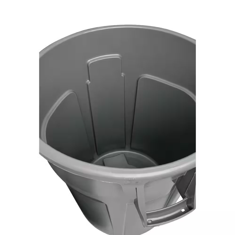Brute 10 Gal. Gray Plastic round Trash Can