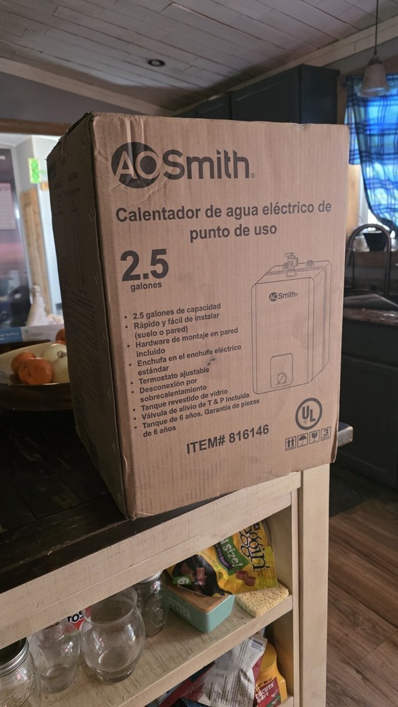 smith point of use electric water heater 2.5 gallon floor or wall install